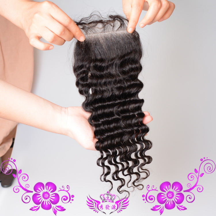 Live-action Wigs Hand-woven Human Hair Block Deep Wave Closure Full Lace Wig Live-action Wigs Hand-woven Human Hair Block Deep Wave Closure Full Lace Wig